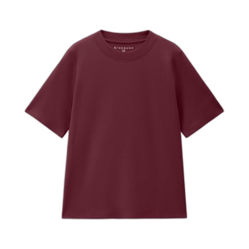 Giordano Women s 2026 Summer Pure Cotton Mock Neck T-Shirt M