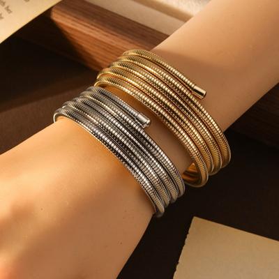 Spring Bracelet Creative Vacuum Furnace Electroplating Jewelry Multi-Layer Winding Elastic Ring Plain Ring Bracelet