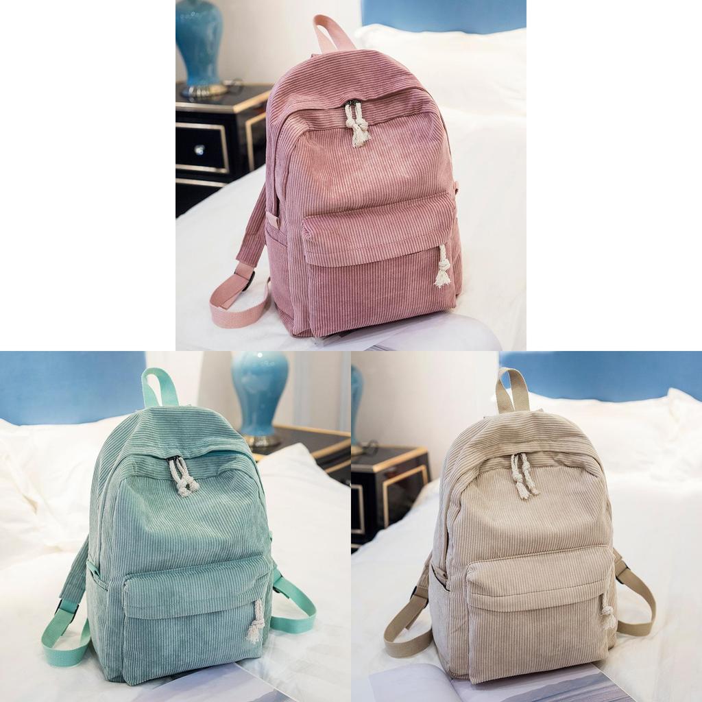 Minimalist Urban Style Corduroy Daypack With Padded Laptop Compartment For Commuting