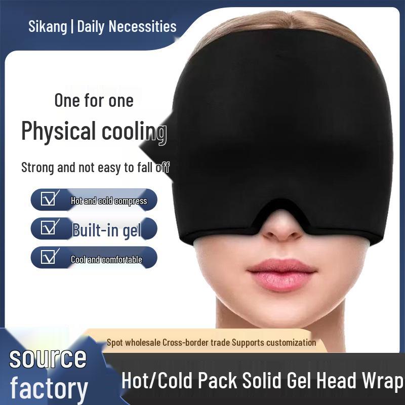 

Migraine Relief Gel Eye Mask - Stretchable Cold Compress & Ice Pack Head Cover Pink Nylon