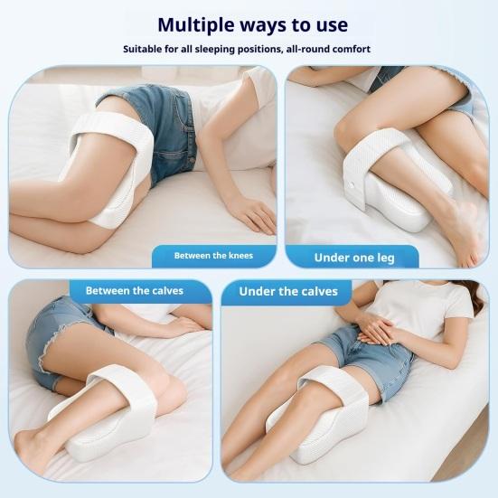 Memory Foam Knee Pillow Large Leg Pillow with Adjustable Strap Aligns Spine Sciatica Relief Back Knees Joints Support