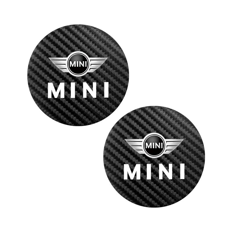 2 Stück Leder-Getränkeuntersetzer Geräuschdämpfend Wasserbecher-Pad Kissen für BMW Mini Works Cooper F54 F55 F56 F57 F60 R50 R52 R53 R55 R56 R57 R58