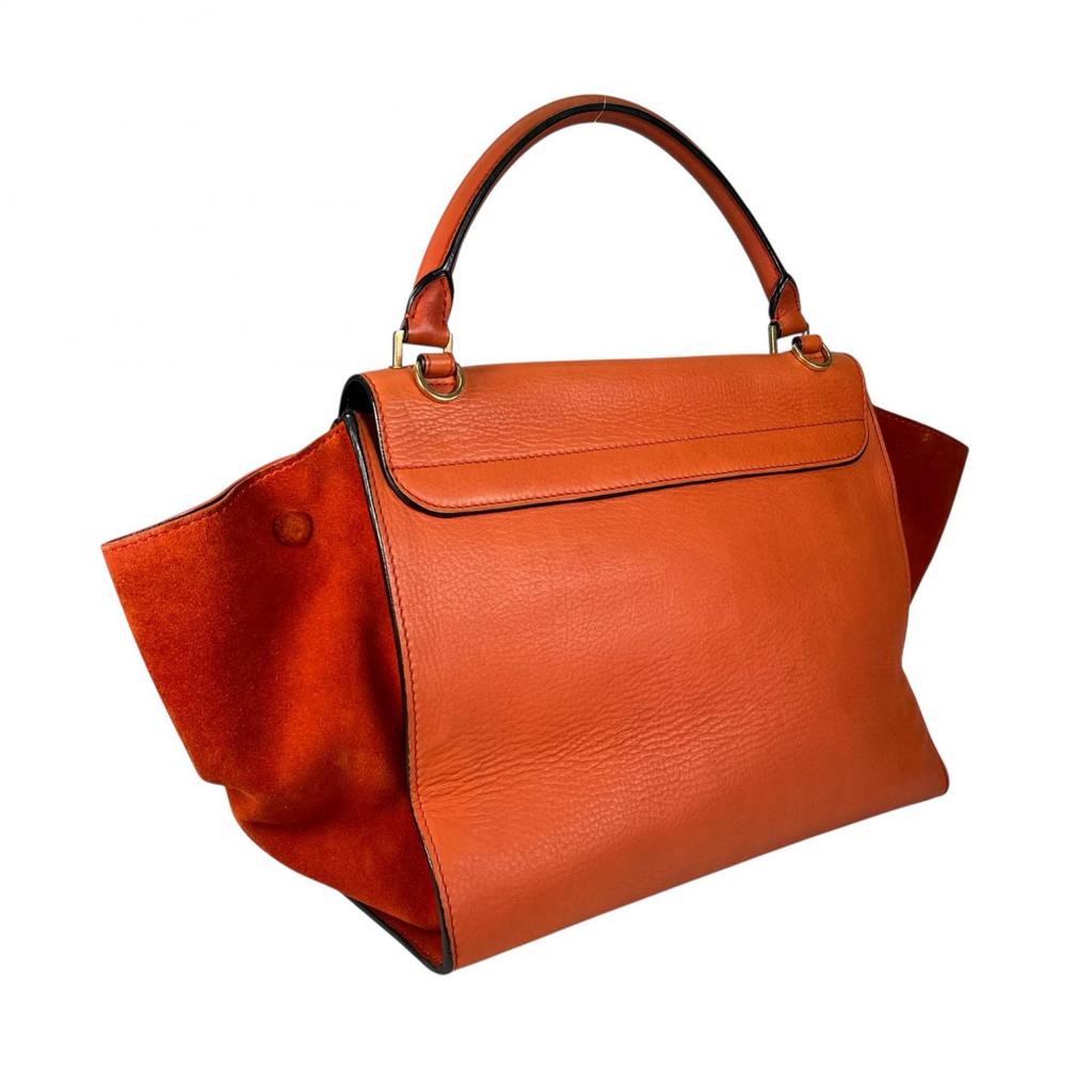 CELINE Trapeze Handbag Orange Women 2wayShoulder used