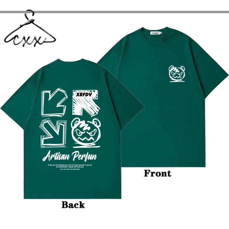 

Роскошная брендовая футболка, летняя хлопковая мужская футболка, модный уличный повседневный топ унисекс с принтом медведя, топ с короткими рукавами 2XL