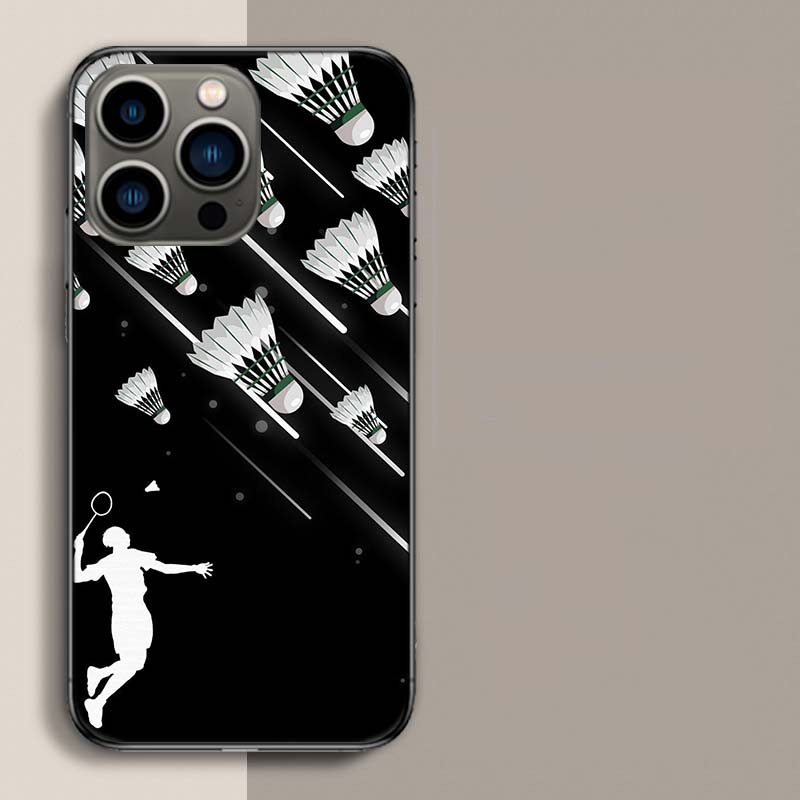 Badminton Sport Phone Case For Iphone 17 Air 15 Pro 14 Plus 16 Pro Max 12 13 Mini 11 16E X XS Cover Cute Fundas