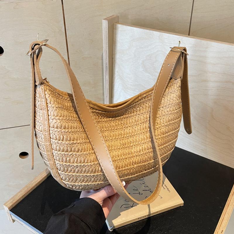 Women's Beach and Beach Bags Weaving Bag Feminine Shoulder Bag Travel Shoulder Bags
