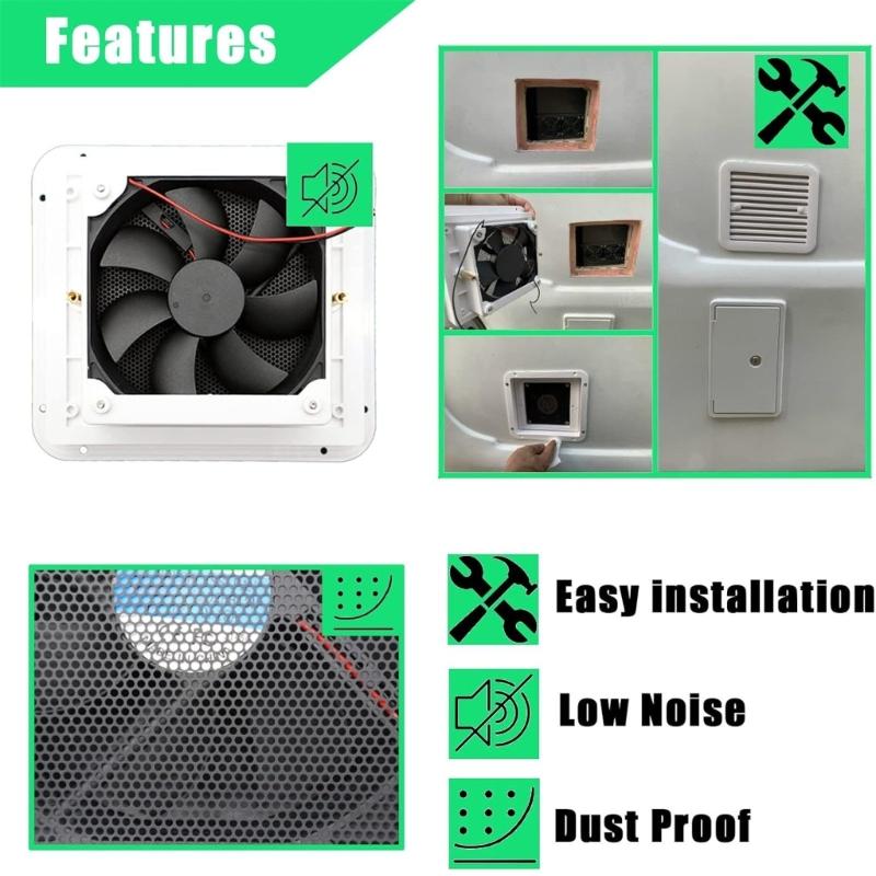 12V Marine Lüfter 4500RPM Schwerlast ABS Abluftventilator für Wohnmobil Boot Yacht Wohnwagen Anhänger Badezimmer Küche