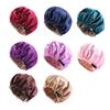 Women Sleeping Cap Satin Hair Bonnet Adjustable Elastic Wrap Sleep Hat Double Layer Hair Care Sleeping Cap for Curly Long Hair