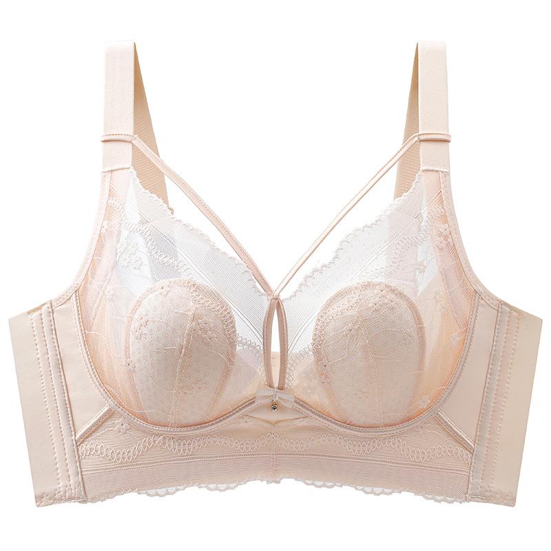 

Summer Lingerie Women s Sexy Crystal Cup Bra Deep V Lace Breathable Collection Accessory Push Up Bra 34/75B рожевий