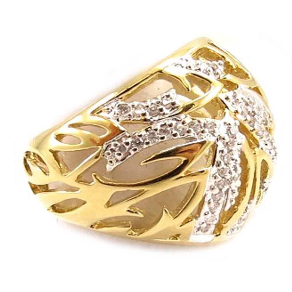 Anillo bañado en oro 'Cannes' bicolor