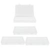 4pcs Flap Lid Transparent Plastic Box Transparent Storage Container  Office Supplies