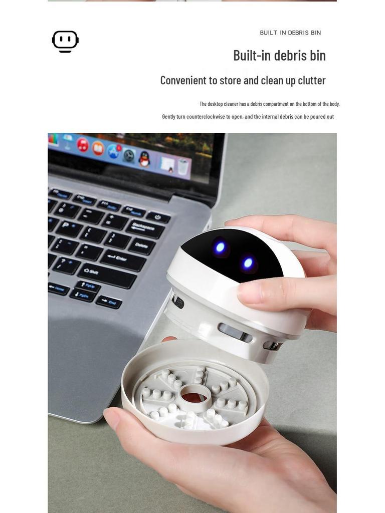 Mini Rechargeable Desktop Vacuum Cleaner for Dust and Eraser Shavings