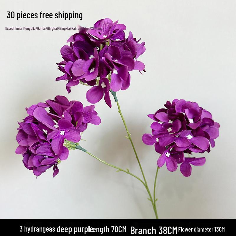 Purple Floral Wedding Arrangement - Silk Hydrangea, Rose, Bamboo Leaves & Grass for Flower Arches