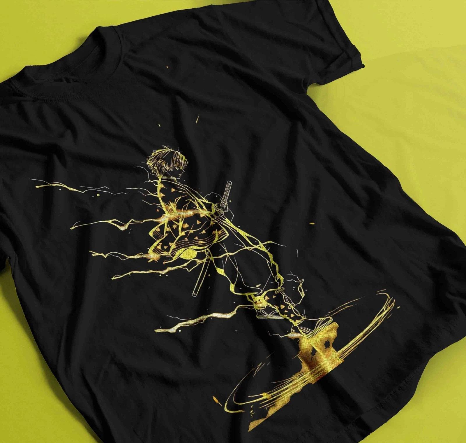 

Zenitsu TShirt Demon Slayer Kimetsu No Yaiba Tshirt Nezuko Tanjiro Anime Summer Unisexs and Womens Breathable Tshirt Top S
