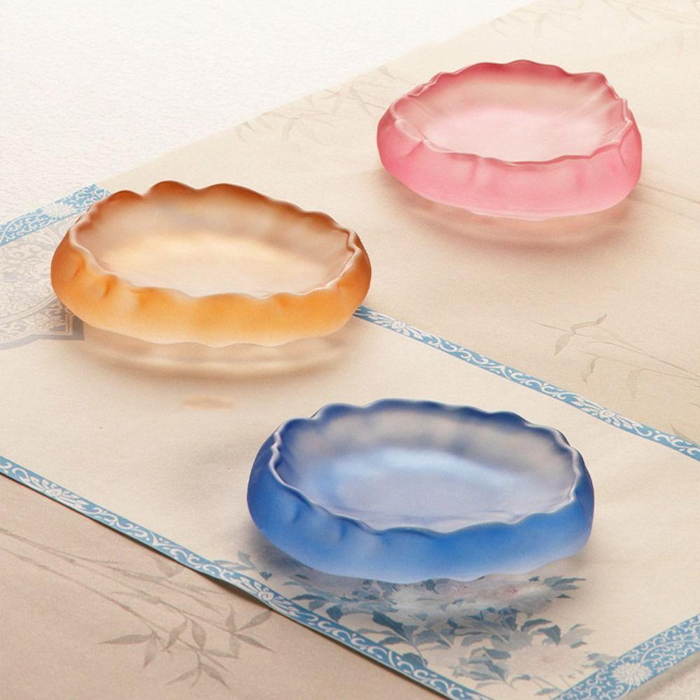 Chinese Calligraphy Ink Dish Crystal Calligraphy Inkwell Calligraphy Inkslab  Brush Holder