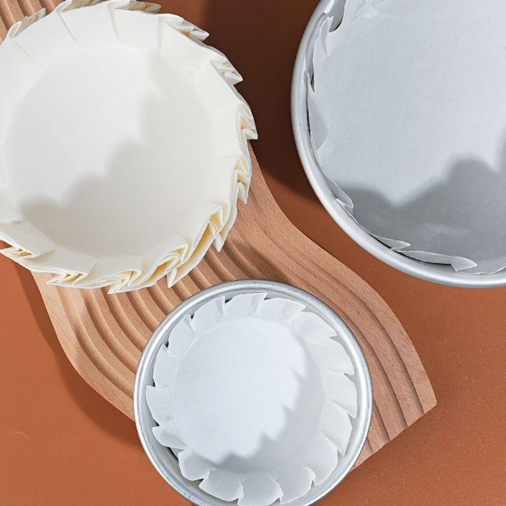 50/100pcs with Ruffled Edges Basque Cheesecake Oil Paper Tray Disposable Cupcake Liner Party