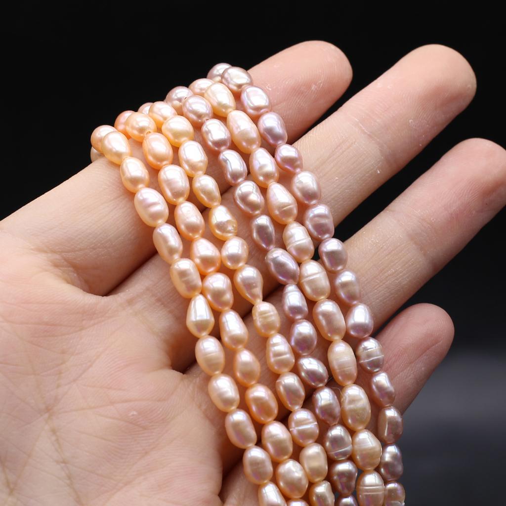 1String, Luxury Natural Freshwater Pearls, 3.8-4.2mm, Multicolor Rice-Shaped Pearl Beads for Jewelry Making DIY Crafts, Wedding Gift for Women, 36cm