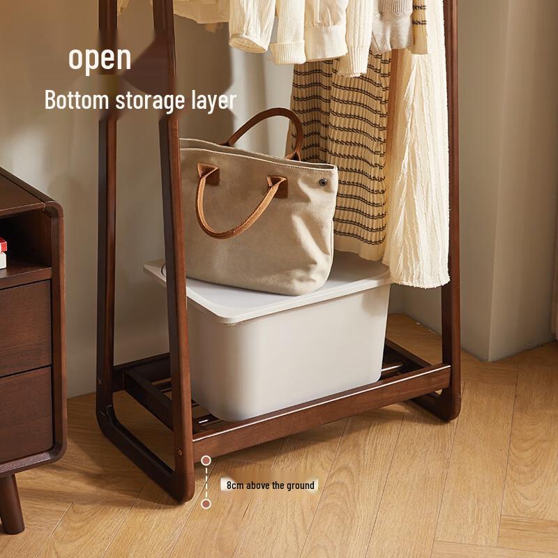Solid Wood Floor Standing Coat Rack