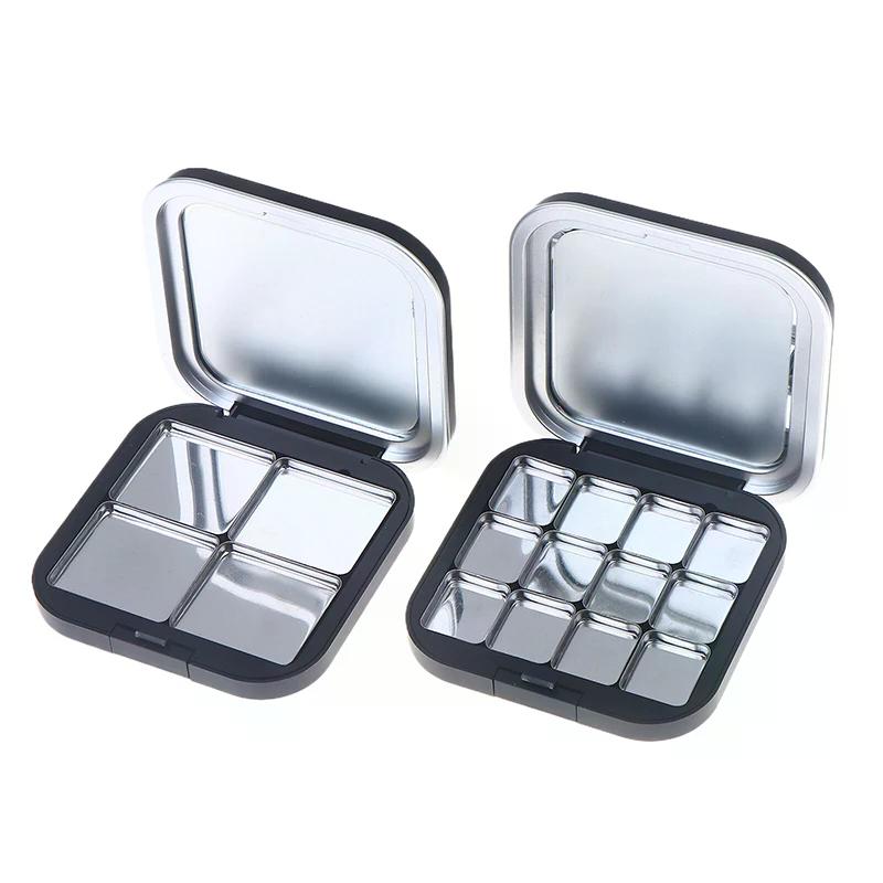 NEW Empty Square Makeup Palette Magnetic Suction With Mirror Eyeshadow Blush Matte Black Box With Pan Cosmetic Blush Container
