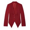 Womens Single-Breasted V-Neck Long Sleeve Blouse Pleated Chest Mid-Length Casual Blazer 2026 Fall