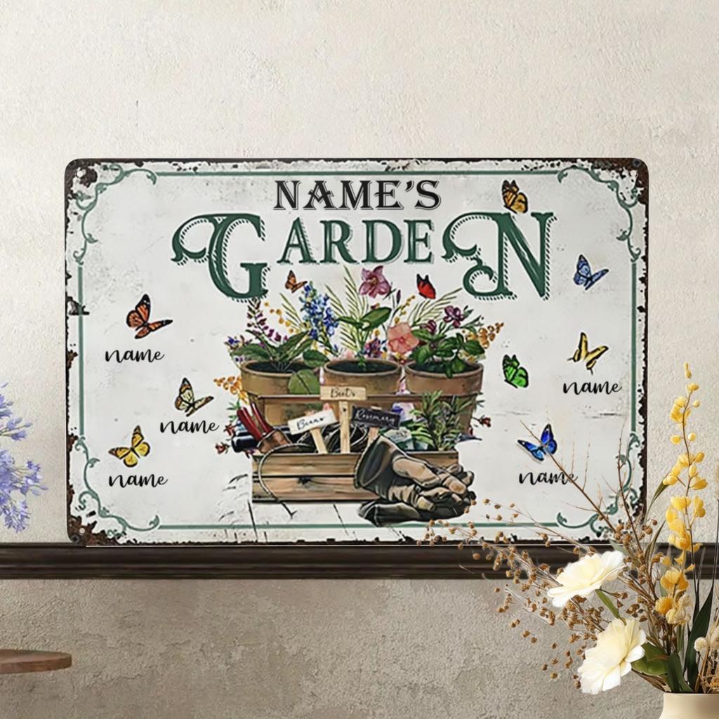 Cartello in Metallo Vintage Personalizzato Decorazione da Parete per Casa Giardino Esterno