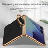 For Samsung Galaxy Z Flip 7 Case Luxury Litchi Leather Skin With Ring Protective Back Cover Case For Z Flip 7 Phone Shell