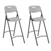 VidaXL Folding Bar Stools 2 Pcs HDPE and Steel White