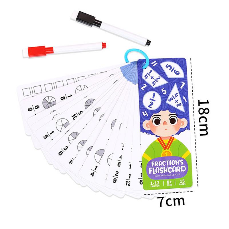 Mathematical Calculations Montessori Math Toy Beginners Practice Arithmetic Fraction Test Card Learning Tools for Primary School
