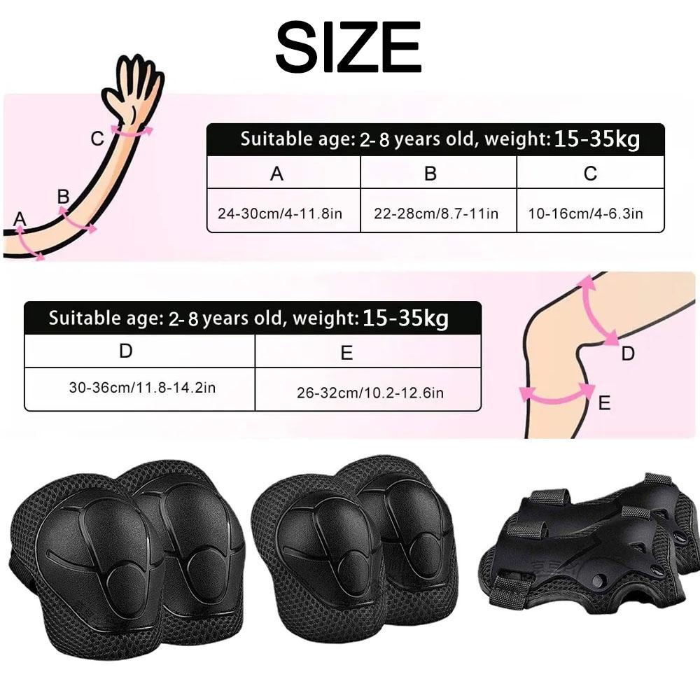 Kids Protective Gear Knee Pads and Elbow Pads 3 In 1 with Wrist Guard for Rollerblading Skateboard Cycling Skating Bike Scooter