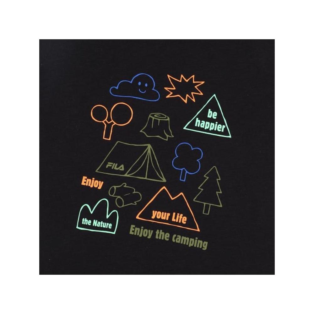 [fila Kids] Camping Graphic Emoji T shirT  Fk2rsf2204x Blk  q0zFk2rsf2204xBlk