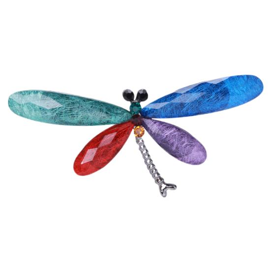 Oslnivý hmyz Brož vážka Kreslená brož z akrylového křišťálu Všestranný kabát Oblečení Doplňky Živůtek