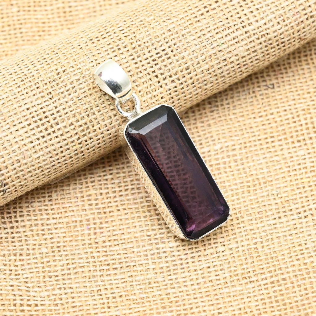 Wunderschöner Amethyst Edelstein Handarbeit 925 Sterling Silber Schmuck Anhänger als Hochzeitsgeschenk