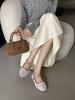 Fashion 2025 Spring Women's Outdoor Mary Jane Shoes Chinese Style Square Toe Embroidery Jacquard Designer Walking Shallow Ladies Flats