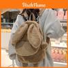 Urban Style Plush Bunny Backpack For Girls With Breathable Pu Material For Casual Travel