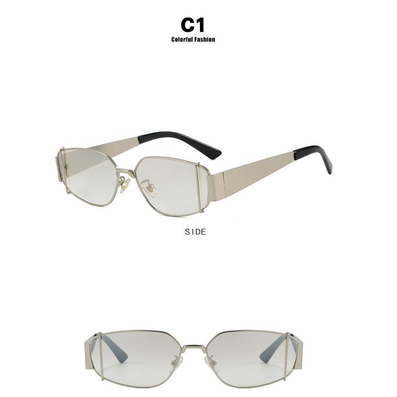 Women's sunglasses, square metal sunglasses, fashion sunglasses.