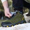 Mens High Top Hiking Boots Winter Outdoor Warm Fur Non Slip Fashion Casual Climbing Walking Shoes Male Thick Felt Snow Footwear