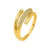 Ring - LUXENTER - Jedrac - 18K Yellow Gold - White Zirconia - Adjustable Size