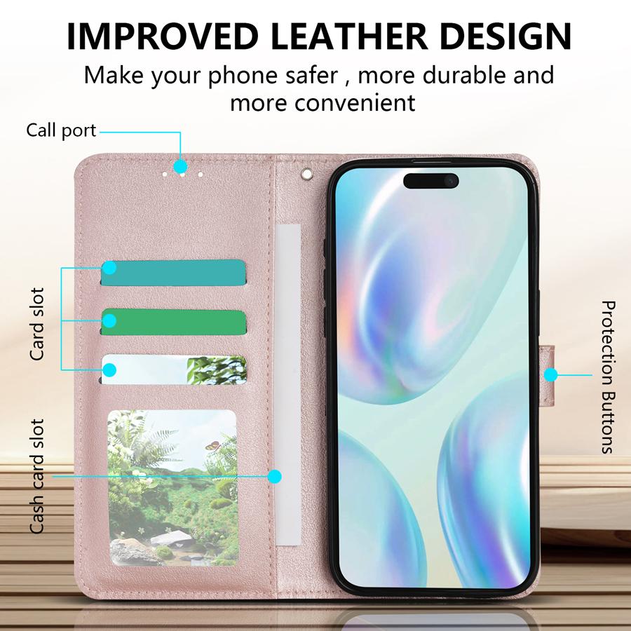 Wallet With Card Slots Classic Style Magnetic Flip Leather Case For iPhone Air 17 Pro Max 16 Plus 15 14 13 Shockproof Card Bag