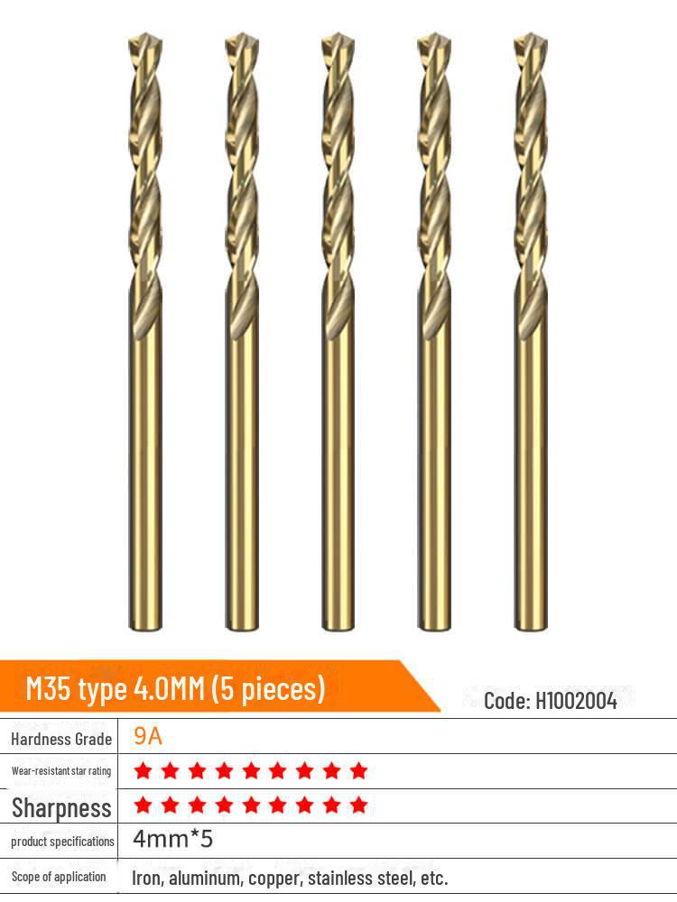 Huhao Cobalt Alloy Twist Drill Bit Set for Electric Hammer and Stainless Steel.