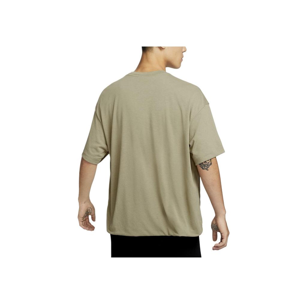 Nike Tech Round Neck Pullover Solid Color Small Logo Loose Quick-Dry Breathable Short Sleeve T-Shirt Men Tops Olive-Green FZ7561-276