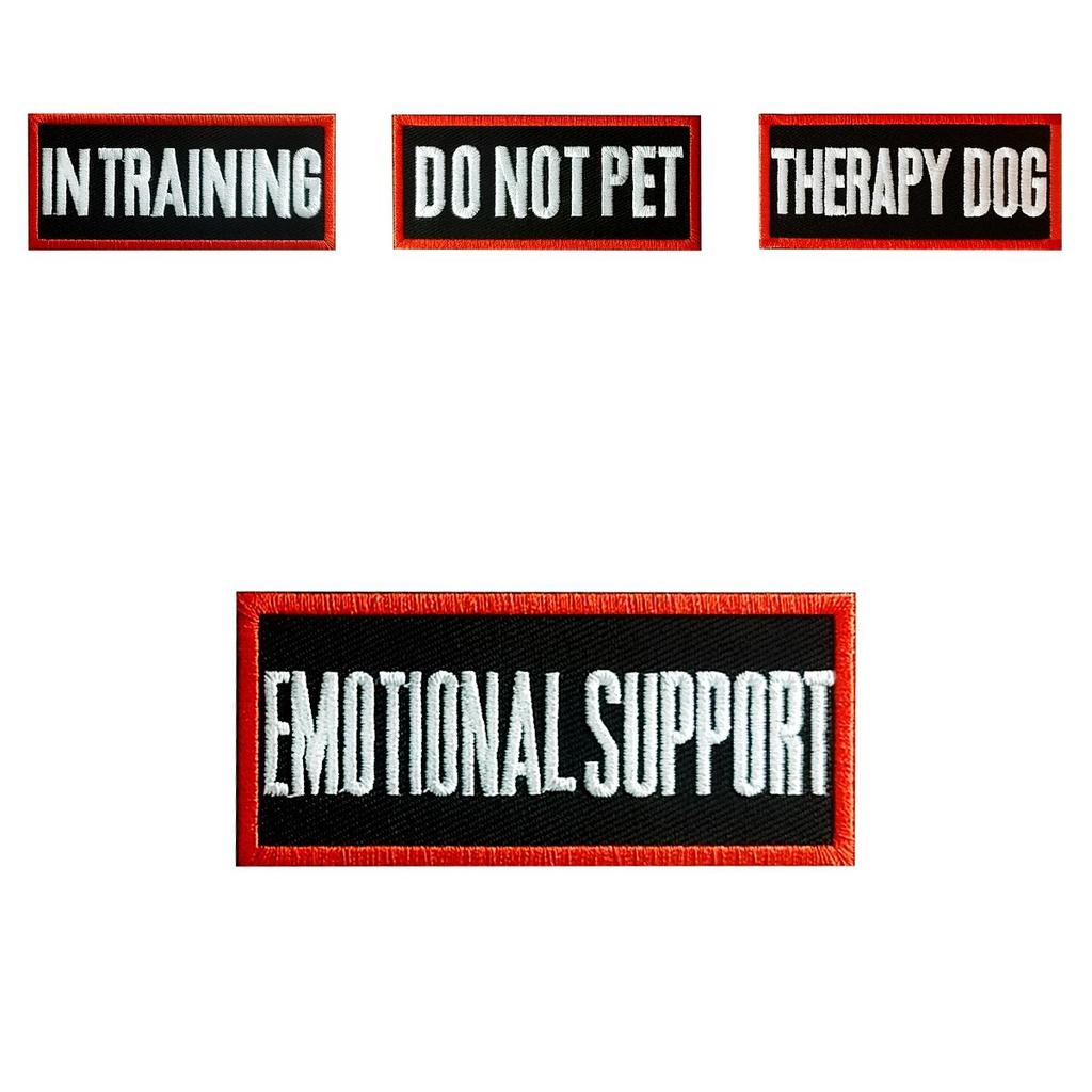 Gyvūno nešiojimo diržo lopas Neglostyti Terapinis šuo Mokymas Paslauga Juoda ir Balta Anglų kalba 9*4cm