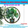 2D Flat Acrylic Colorful Monstera Leaf Acrylic Sun Catcher - Stained Glass Style Design with Green Leaves and Floral Accents, Home Decor