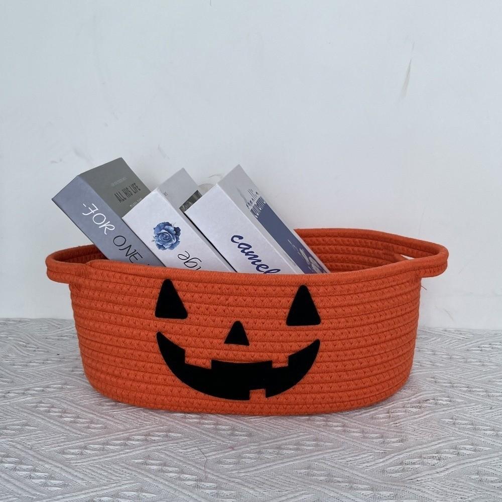 Foldable Halloween Crochet Storage Basket Tabletop Decorative Container Party Supplies