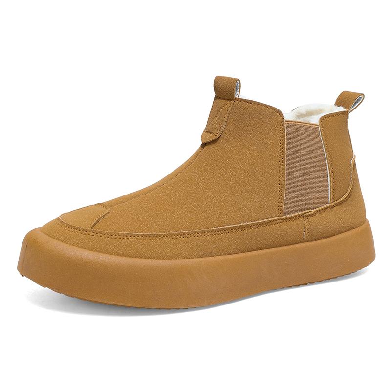New Winter Warm Men's Snow Boots Fashionable Trend with Thick Velvet for Men's Cotton Shoes Outdoor Slip-resistant Wearresistant