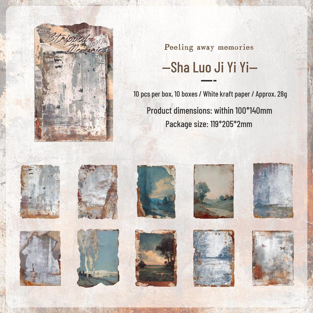 ZABC Vintage Rust Mark Series: 10 Sheets of Old-fashioned Cross-border Material Base Paper