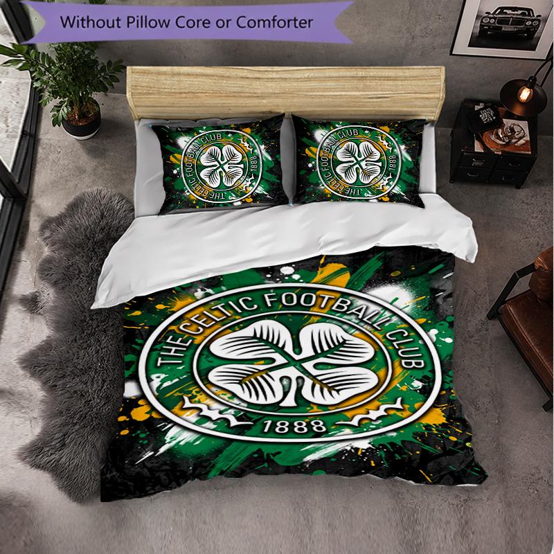 Biancheria da Letto a Tema Celtic FC Set 3 Pezzi Copripiumino Biancheria da Letto Decorativa Per Camera Adolescenti Decorazione Casa