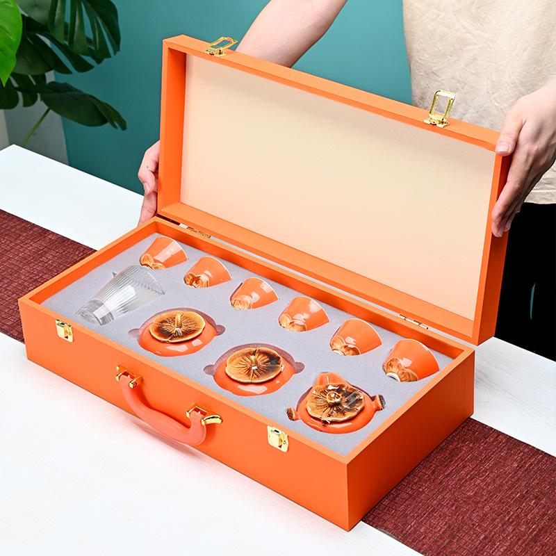 Persimmon Ruyi Tea Set, a Complete Set of Ceramics, a Full Set of High-end Everything Gifts, and a Large Set of Persimmons Gift