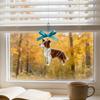 Colorful Dog Acrylic Suncatcher Stained Glass Corgi/Bulldog/Chihuahua Ornament Window Christmas Tree Hanging Decor with Bow Holiday Gift for Dogs