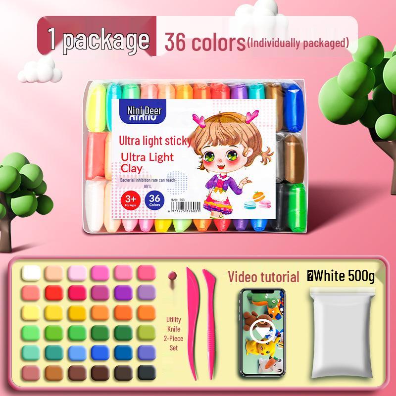 Super Light Non-Toxic Odorless Clay for Kids - 12 Colors Playdough Set