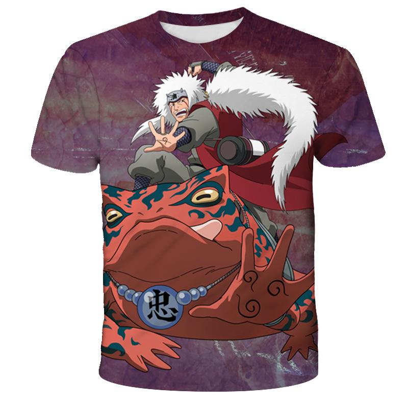 Summer Naruto T-shirt Children's Street Wear Round Neck Short Sleeve 3D Top Funny Cartoon Men Kakashi